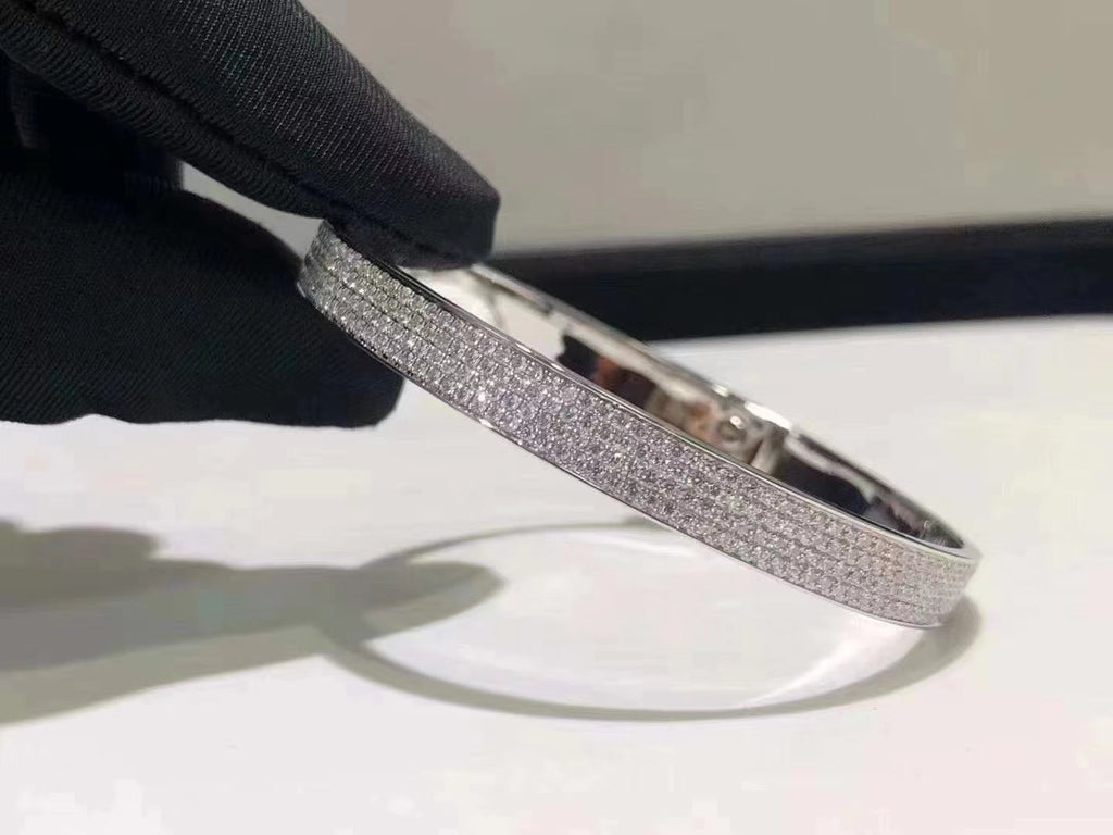 [Clover Jewelry]HM KELLY BRACELET IN SILVER AND FULL PAVE DIAMOND