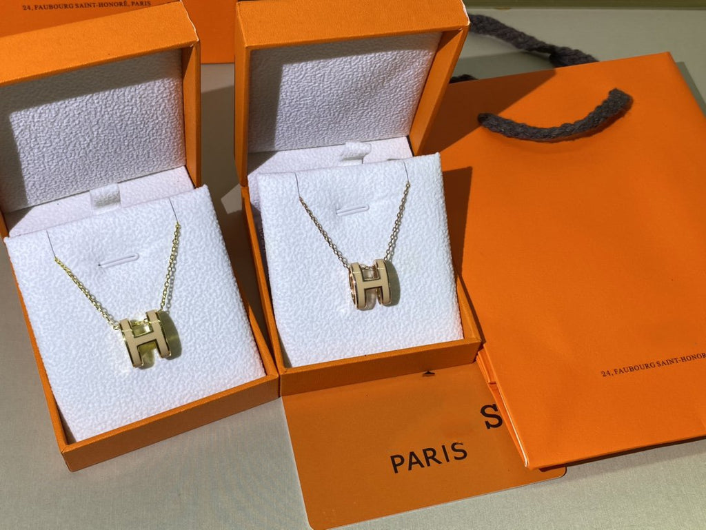 [Clover Jewelry]HM CLIC YELLOW ENAMEL GOLD NECKLACE