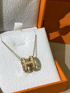 [Clover Jewelry]HM CLIC YELLOW ENAMEL GOLD NECKLACE