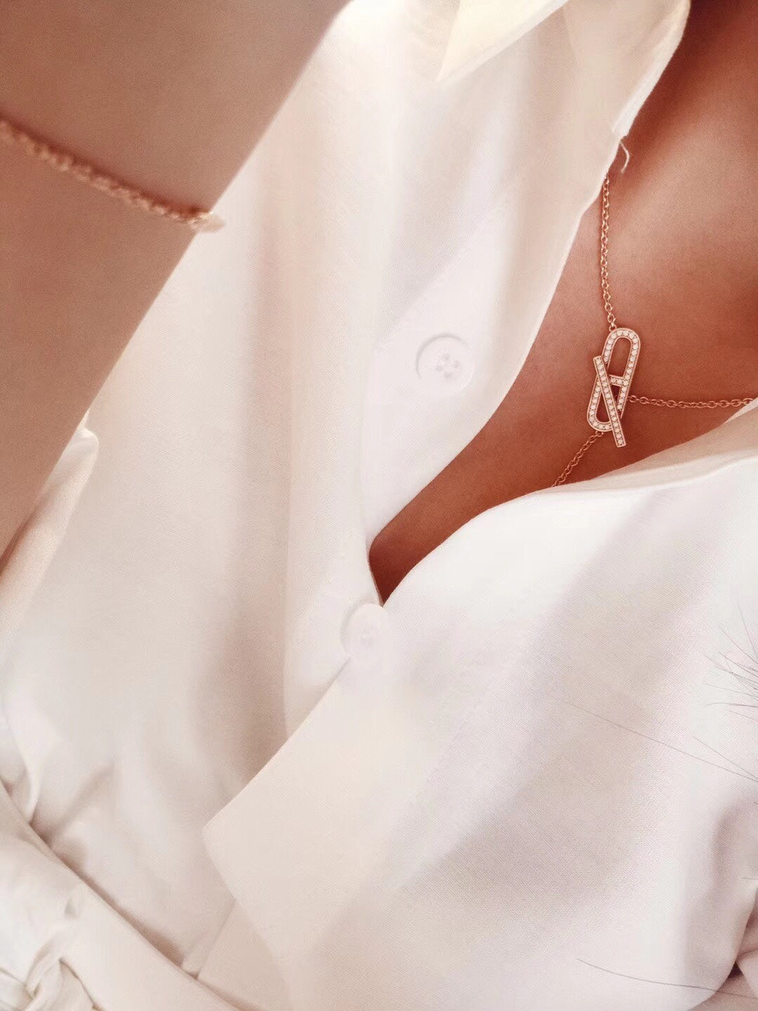 [Clover Jewelry]HM FIRE PIG NOSE NECKLACE TRENDY STREET