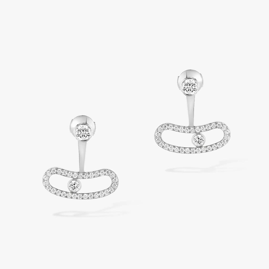 [Clover Jewelry]MOVE UNO SILVER DIAMOND EARRINGS