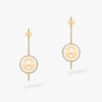 [Clover Jewelry]LUCKY MOVE ARROW PINK GOLD DIAMOND EARRINGS