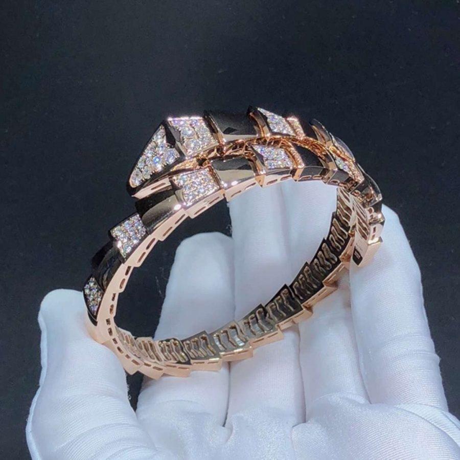[Clover Jewelry]SERPENTI WIDE BRACELET PINK GOLD DIAMOND