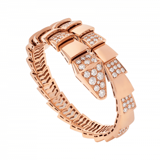 [Clover Jewelry]SERPENTI WIDE BRACELET PINK GOLD DIAMOND