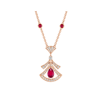 [Clover Jewelry]DREAM NECKLACE CARNELIAN DIAMOND PINK GOLD