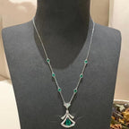 [Clover Jewelry]DREAM NECKLACE MALACHITE DIAMOND SILVER