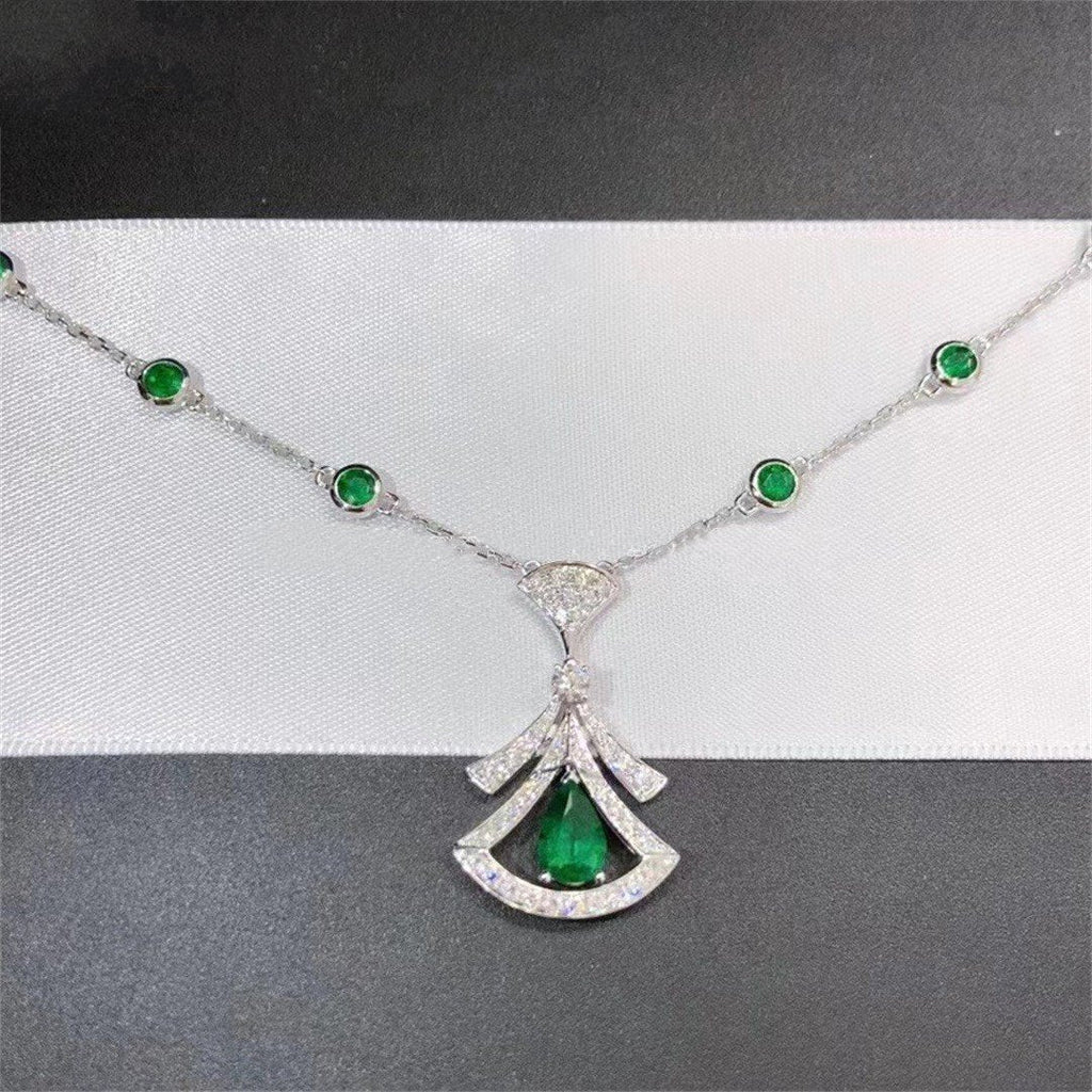 [Clover Jewelry]DREAM NECKLACE MALACHITE DIAMOND SILVER