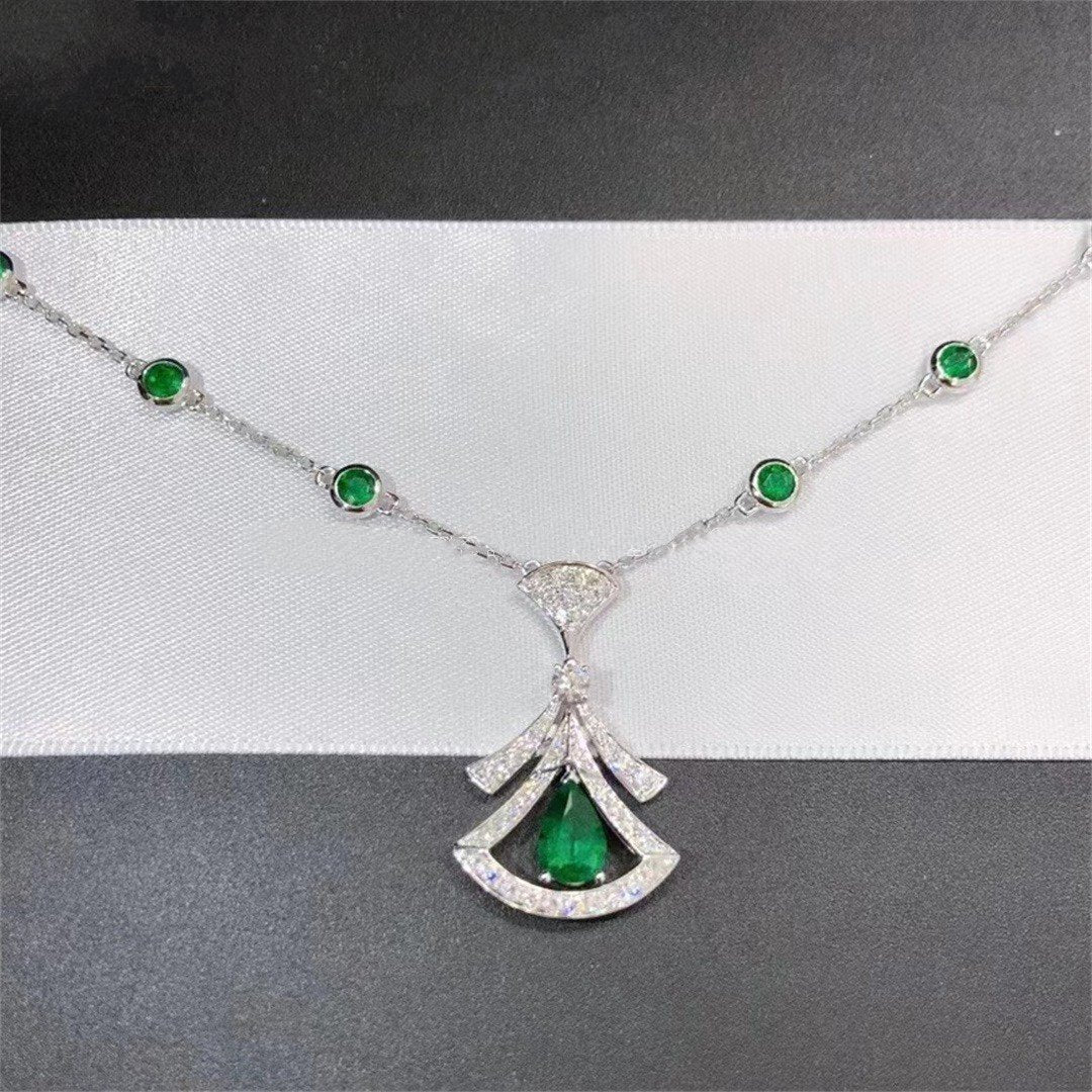 [Clover Jewelry]DREAM NECKLACE MALACHITE DIAMOND SILVER