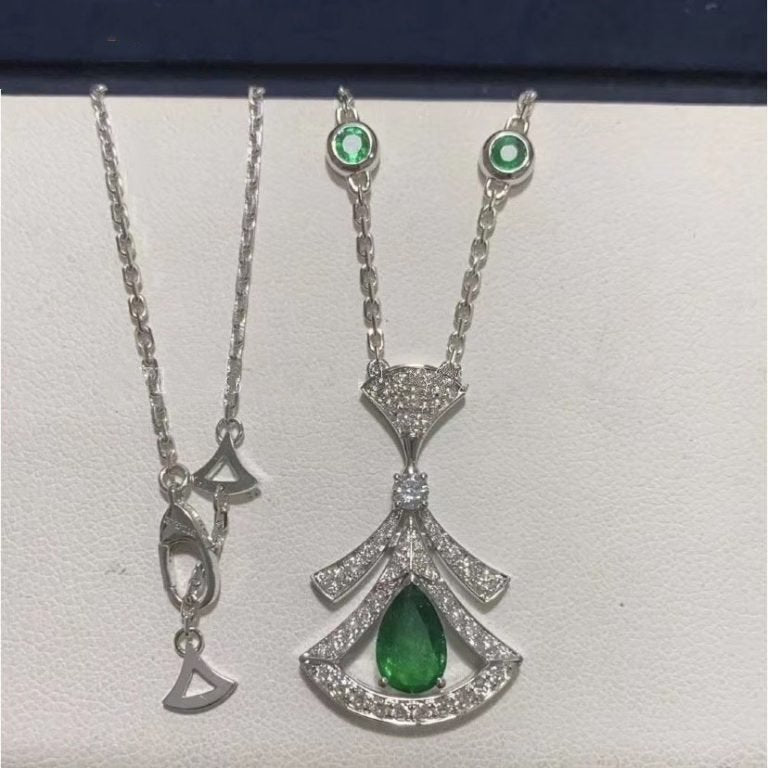 [Clover Jewelry]DREAM NECKLACE MALACHITE DIAMOND SILVER