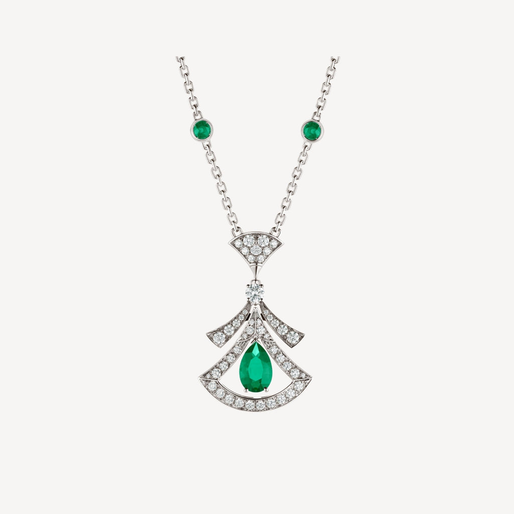 [Clover Jewelry]DREAM NECKLACE MALACHITE DIAMOND SILVER