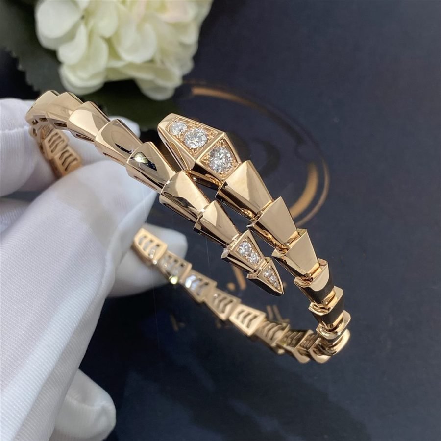 [Clover Jewelry]SERPENTI BRACELET DIAMONDS PINK GOLD