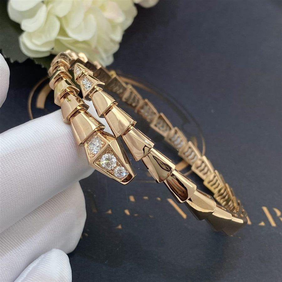 [Clover Jewelry]SERPENTI BRACELET DIAMONDS PINK GOLD