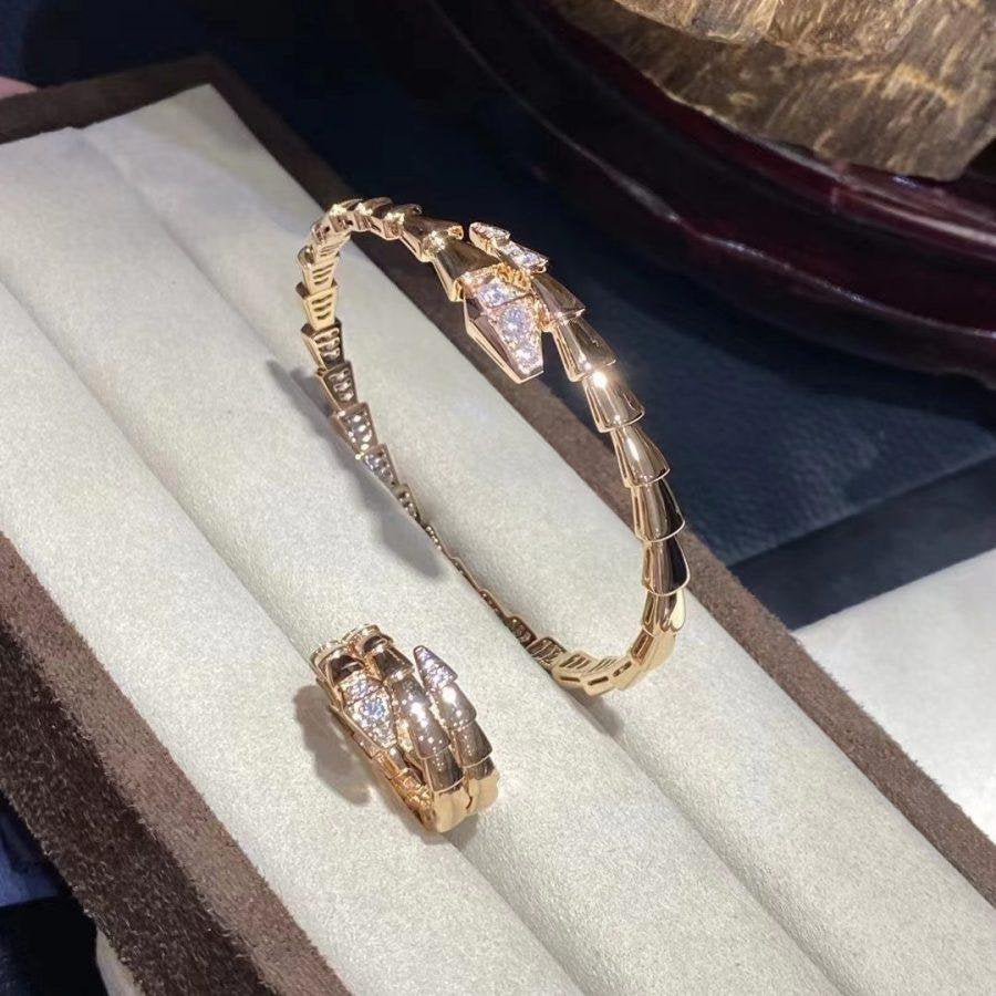 [Clover Jewelry]SERPENTI BRACELET DIAMONDS PINK GOLD
