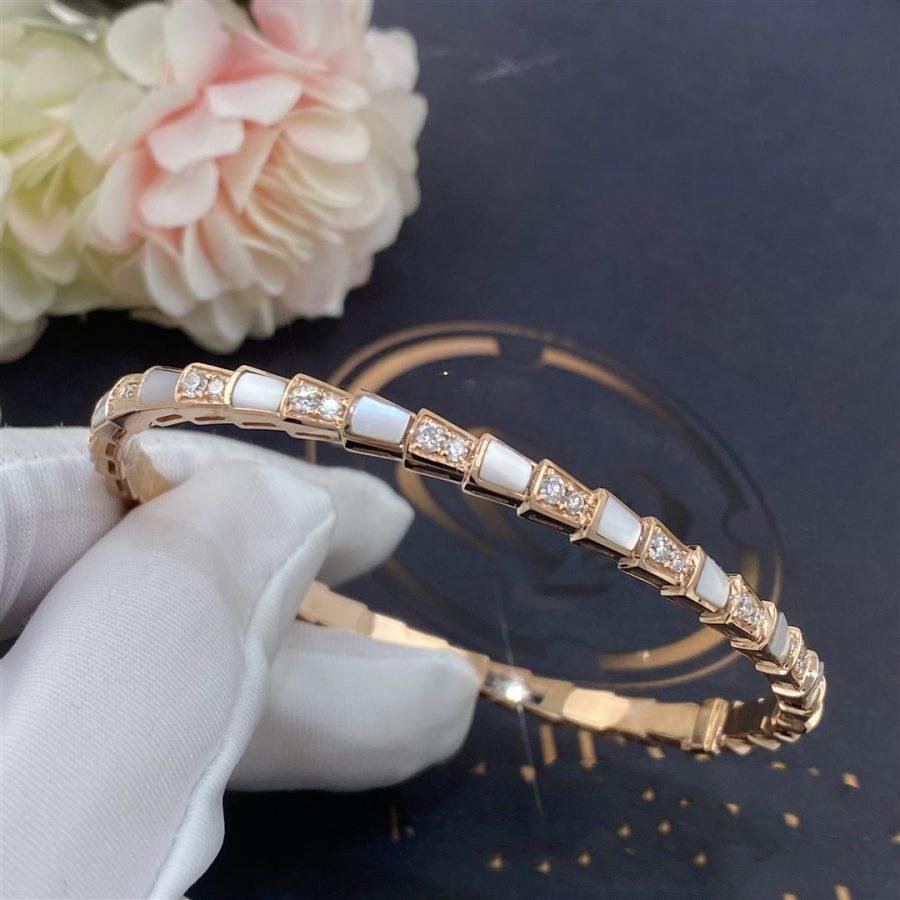 [Clover Jewelry]SERPENTI BRACELET PINK GOLD MOP DIAMOND