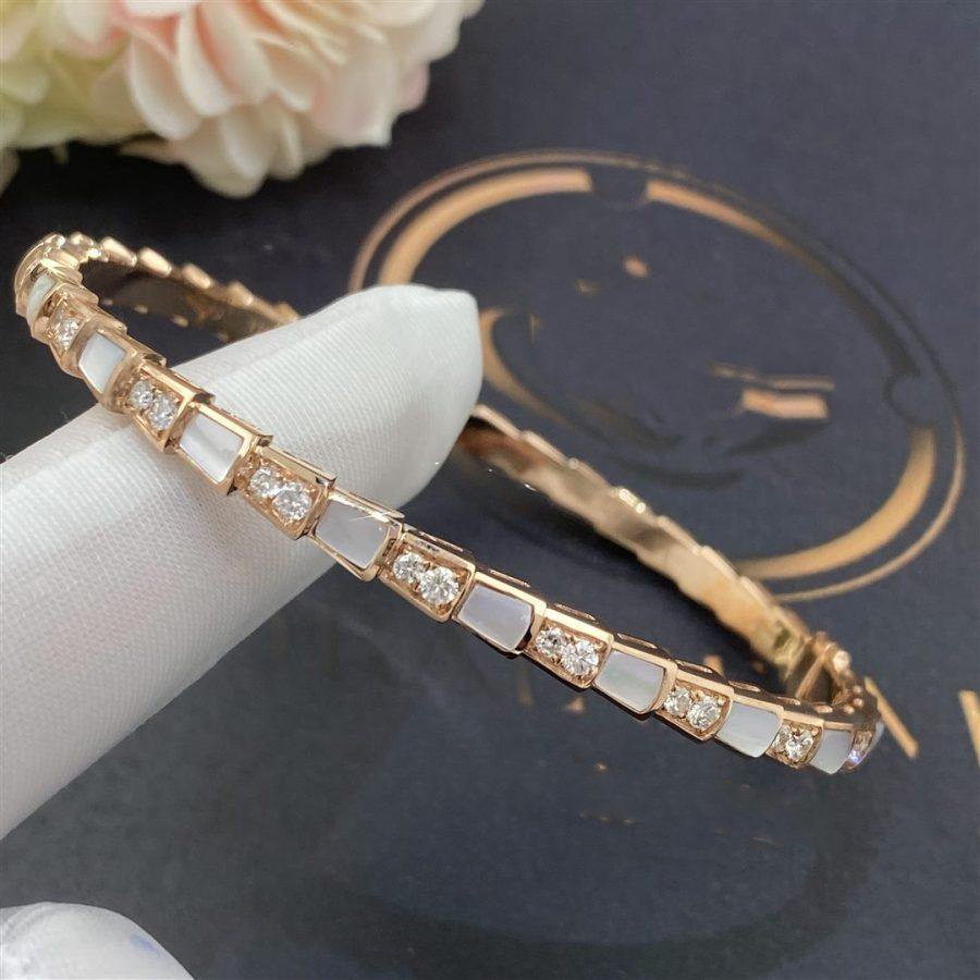 [Clover Jewelry]SERPENTI BRACELET PINK GOLD MOP DIAMOND