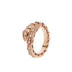 [Clover Jewelry]SERPENTI RING PINK GOLD DIAMOND PAVED 4MM