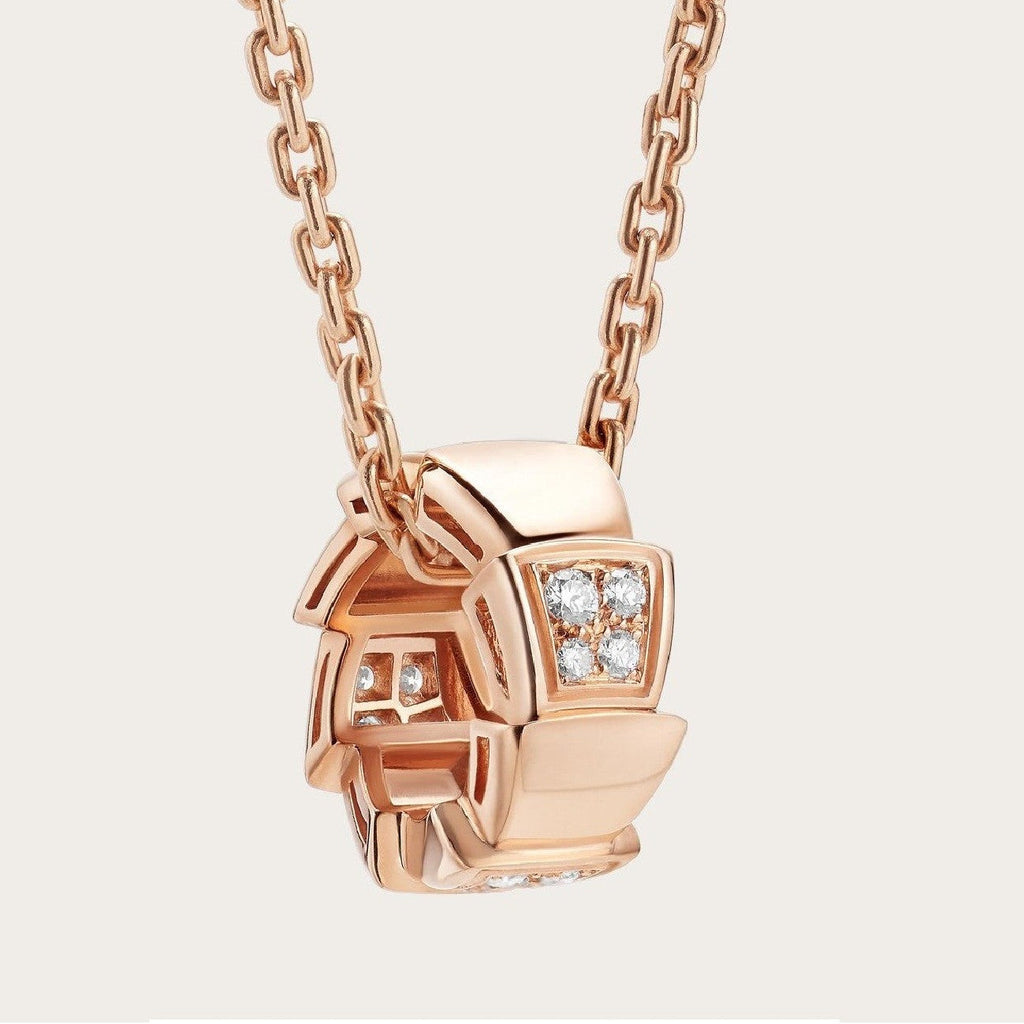 [Clover Jewelry]SERPENTI ANHÄNGER DIAMANT ROSÉGOLD HALSKEТTE