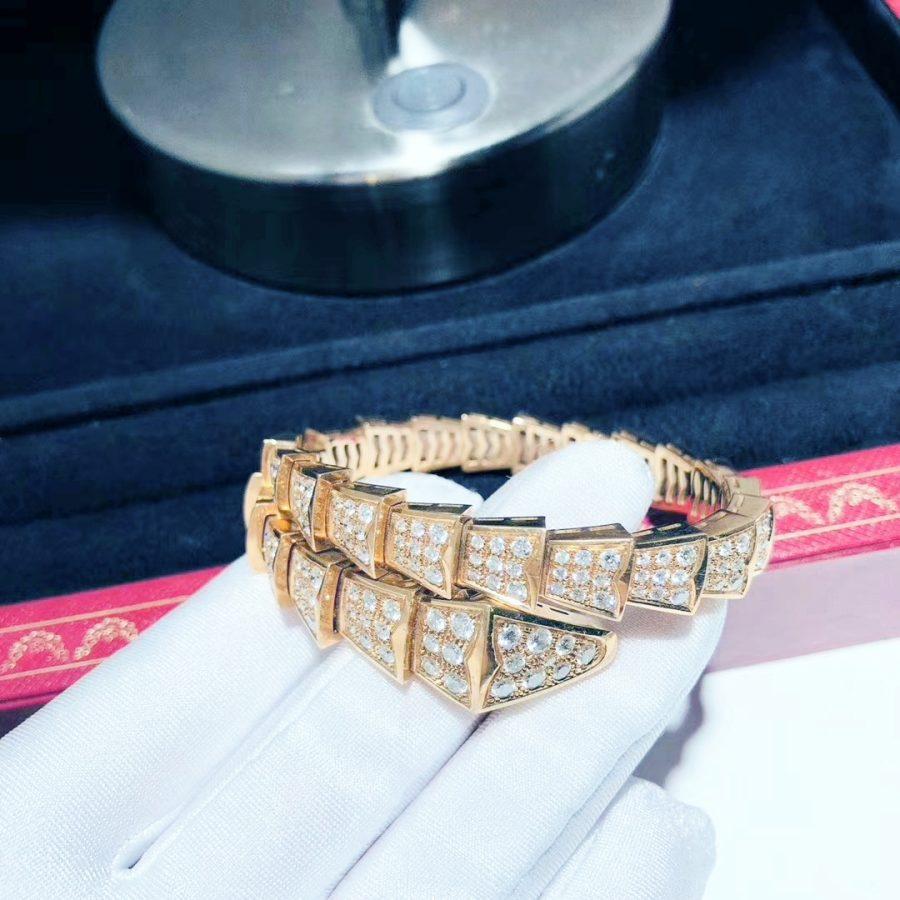 [Clover Jewelry]SERPENTI BRACELET 8MM PINK GOLD DIAMOND
