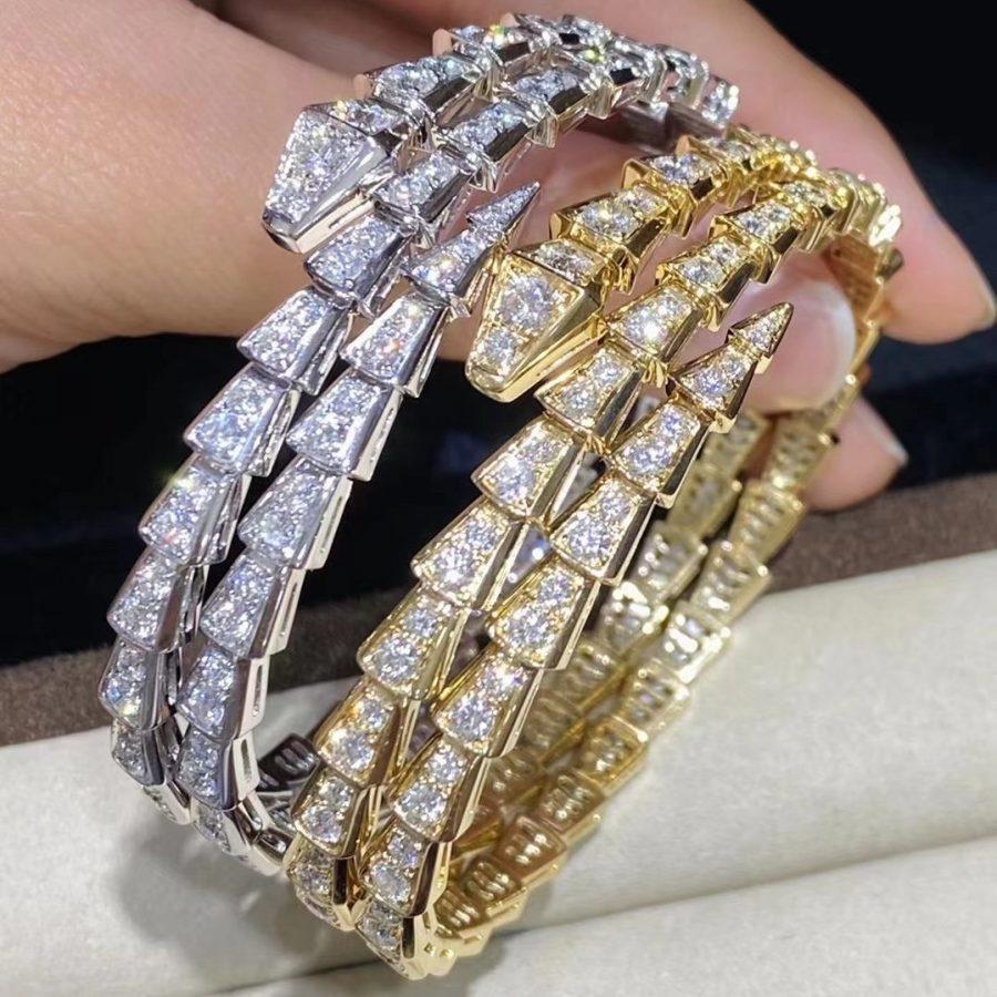 [Clover Jewelry]SERPENTI BRACELET GOLD DIAMOND DOUBLE ROW
