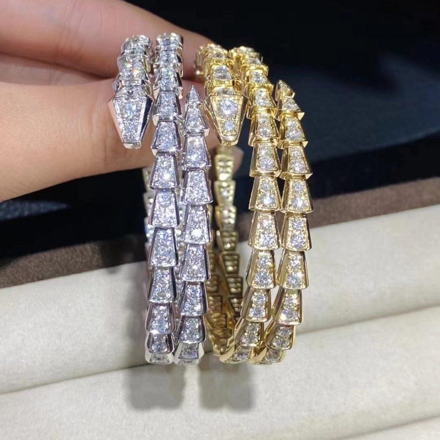 [Clover Jewelry]SERPENTI BRACELET GOLD DIAMOND DOUBLE ROW