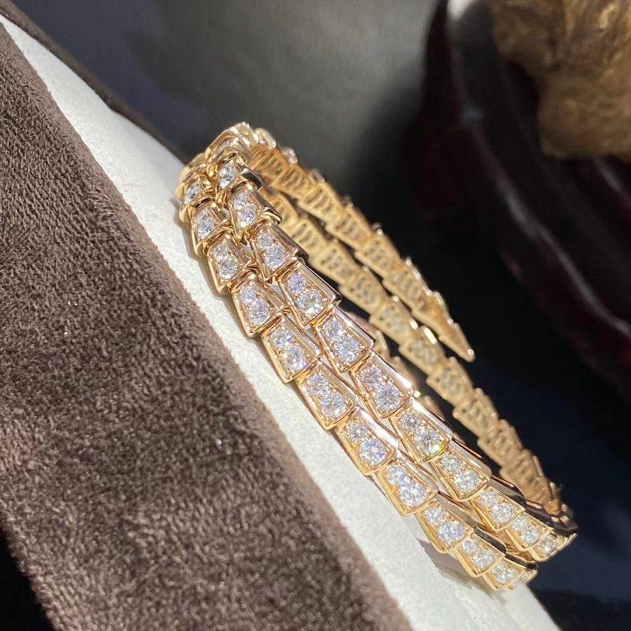 [Clover Jewelry]SERPENTI BRACELET GOLD DIAMOND DOUBLE ROW