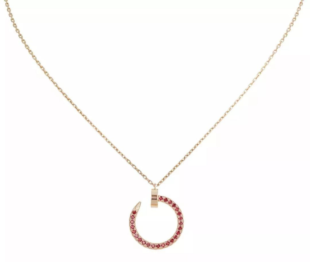 [Clover Jewelry]JUSTE HALSKETTE GOLD ROT DIAMANTEN