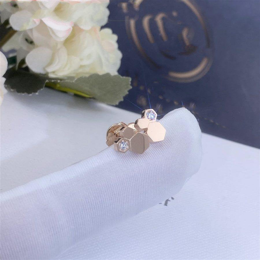 [Clover Jewelry]BEE LOVE PINK GOLD DIAMOND EARRINGS