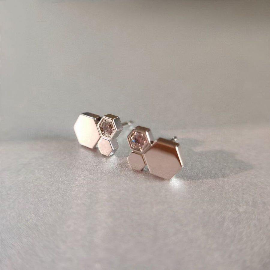 [Clover Jewelry]BEE LOVE SILVER DIAMOND EARRINGS