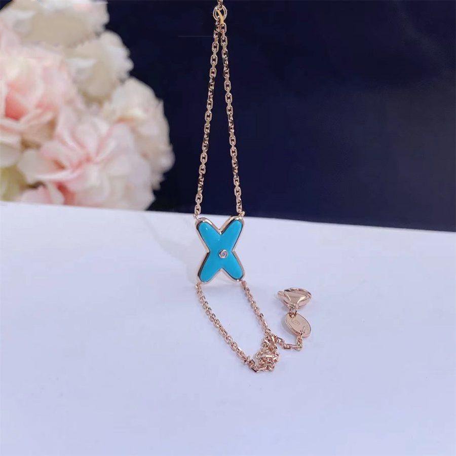 [Clover Jewelry]JEUX BRACELET TURQUOISE PINK GOLD 1 DIAMOND