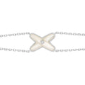 [Clover Jewelry]JEUX ARMBAND WEISS PERLMUTT SILBER 1 DIAMANT
