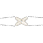 [Clover Jewelry]JEUX ARMBAND WEISS PERLMUTT SILBER 1 DIAMANT