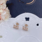 [Clover Jewelry]JEUX DE PINK GOLD DIAMOND EARRINGS