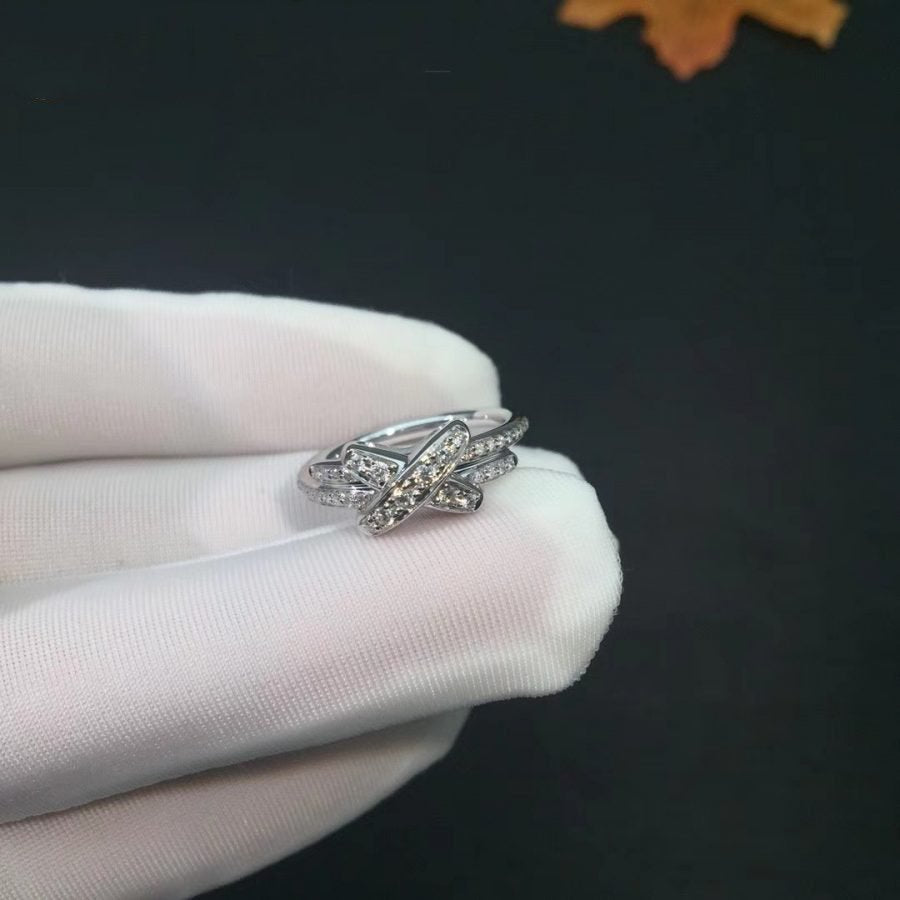 [Clover Jewelry]JEUX DE SILVER DIAMOND RING