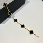 [Clover Jewelry]CLOVER  5 MOTIFS BLACK ONYX BRACELET