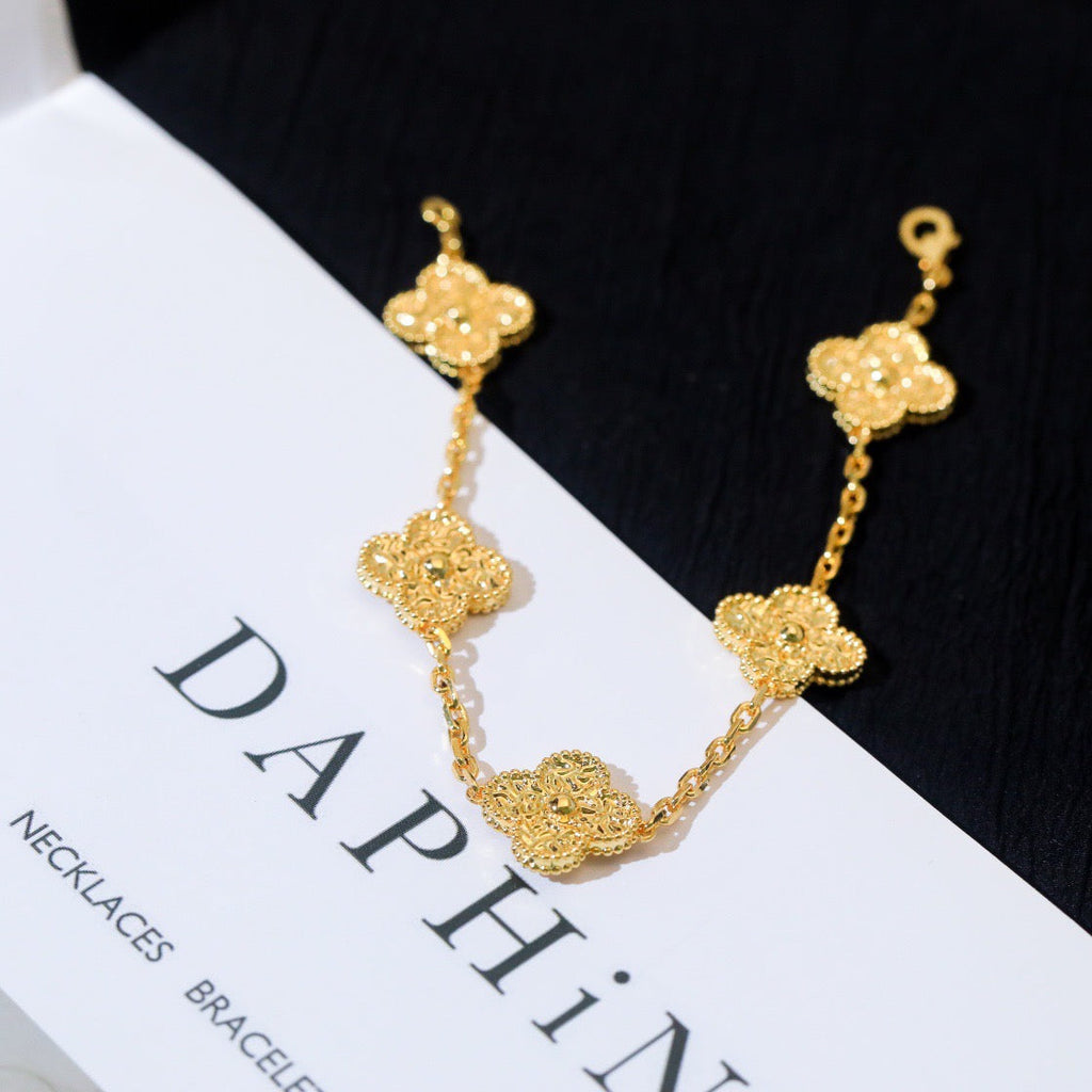[Clover Jewelry]CLOVER 5 MOTIFS BRONZING BRACELET
