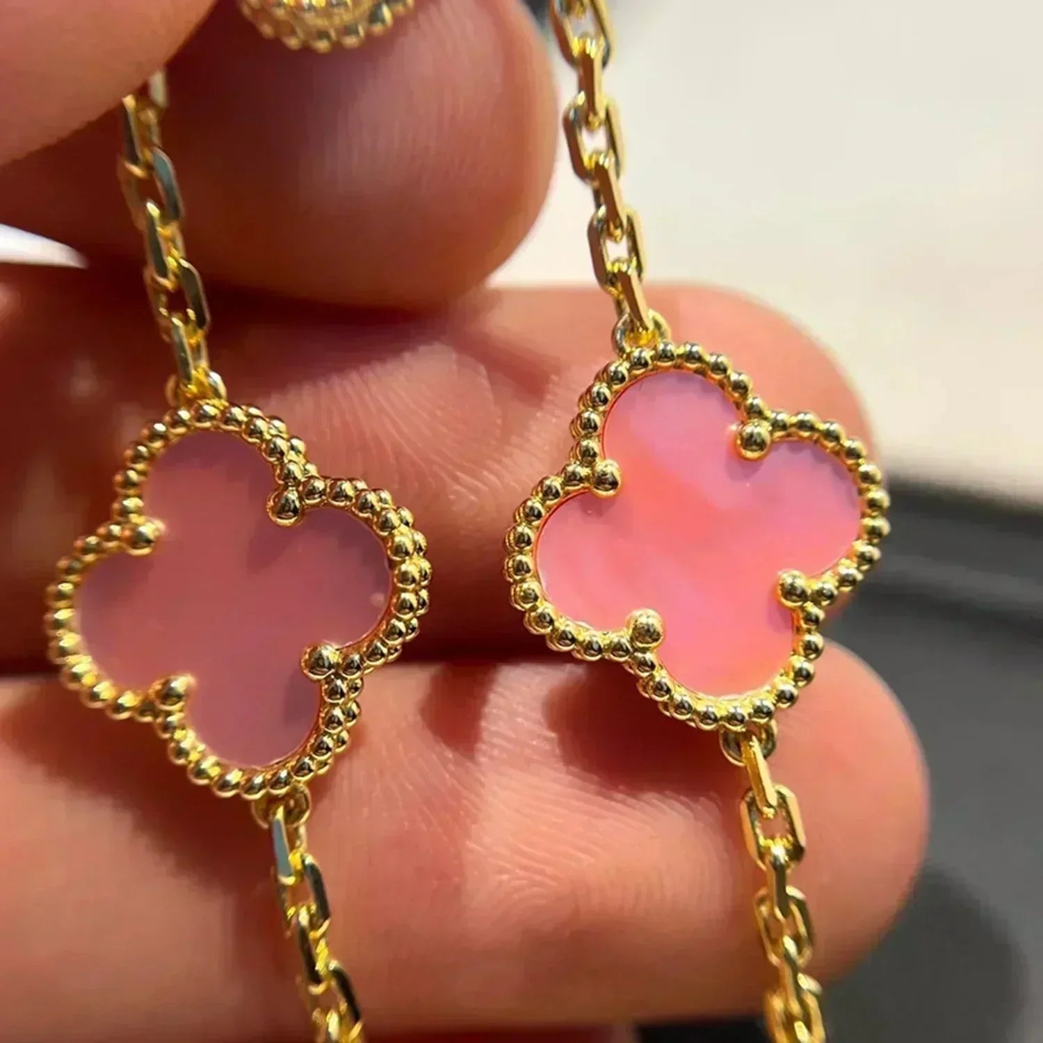 [Clover Jewelry]CLOVER 5 PINK MOP BRACELET
