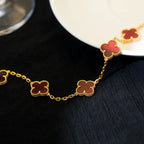[Clover Jewelry]CLOVER 5 MOTIFS RED AGATE  BRACELET