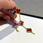 [Clover Jewelry]CLOVER 5 MOTIFS RED AGATE  BRACELET