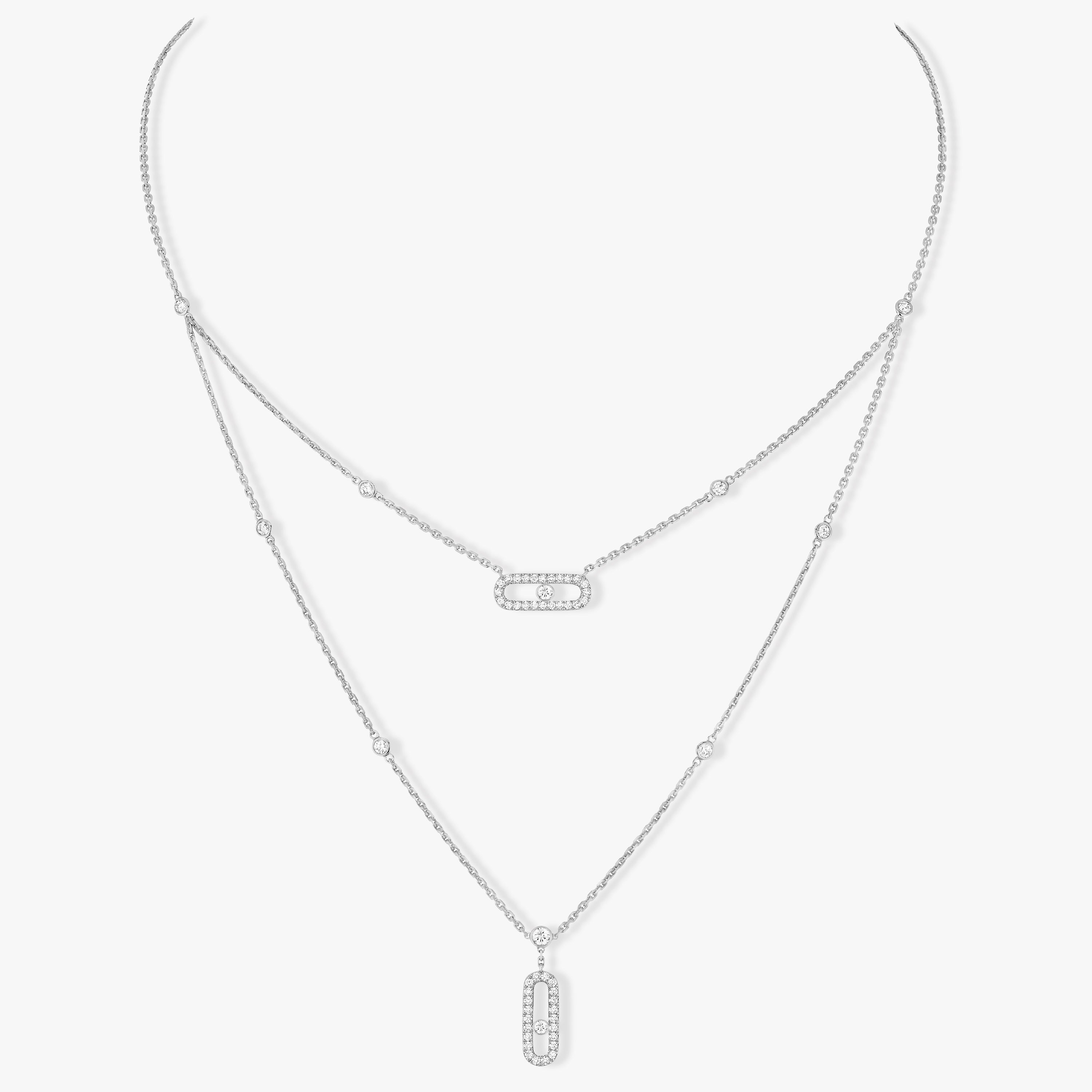 [Clover Jewelry]MOVE 2 ROW DIAMOND NECKLACE