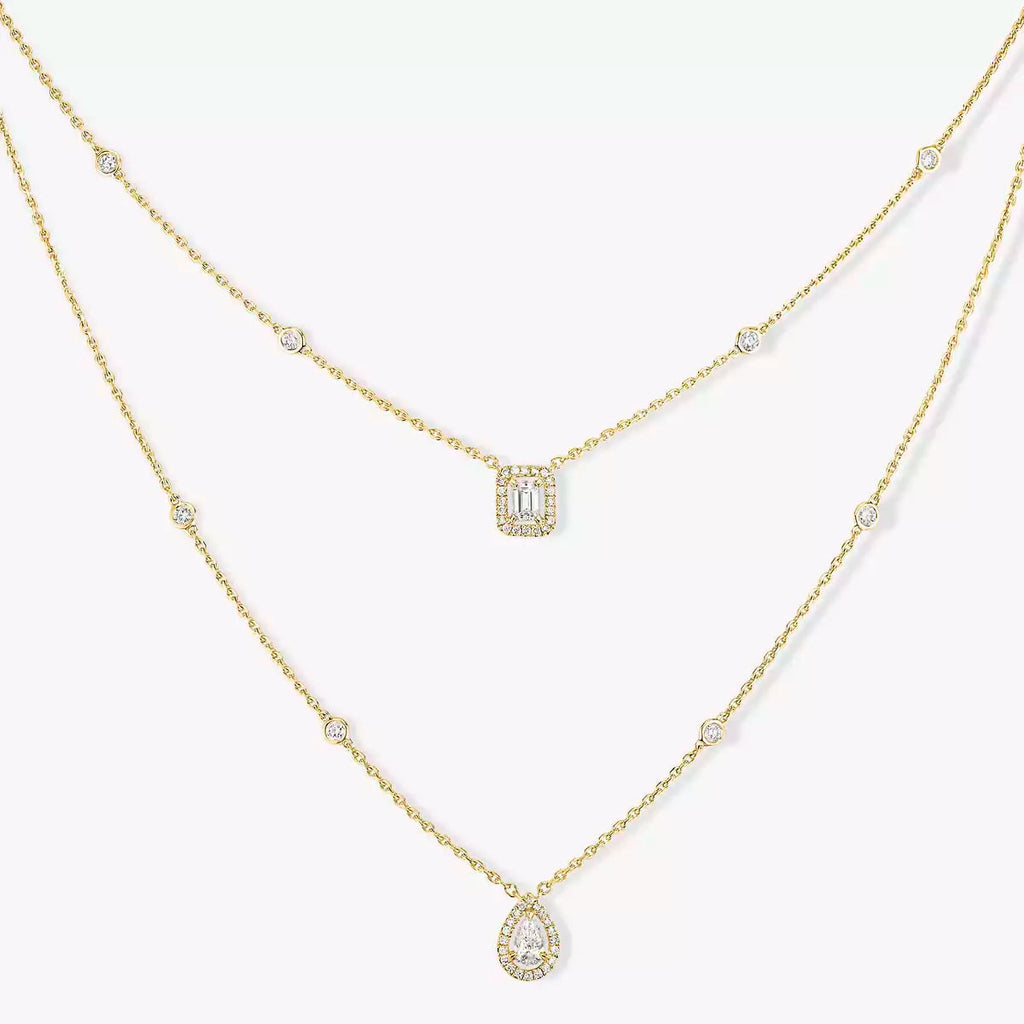 [Clover Jewelry]Diamond Necklace My Twin 2 Rows