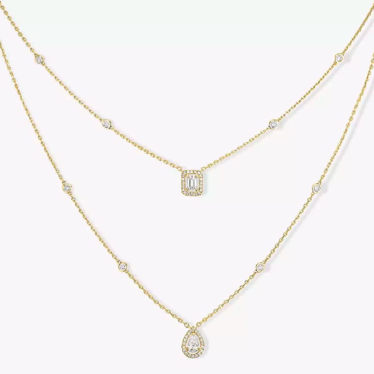 [Clover Jewelry]Diamond Necklace My Twin 2 Rows