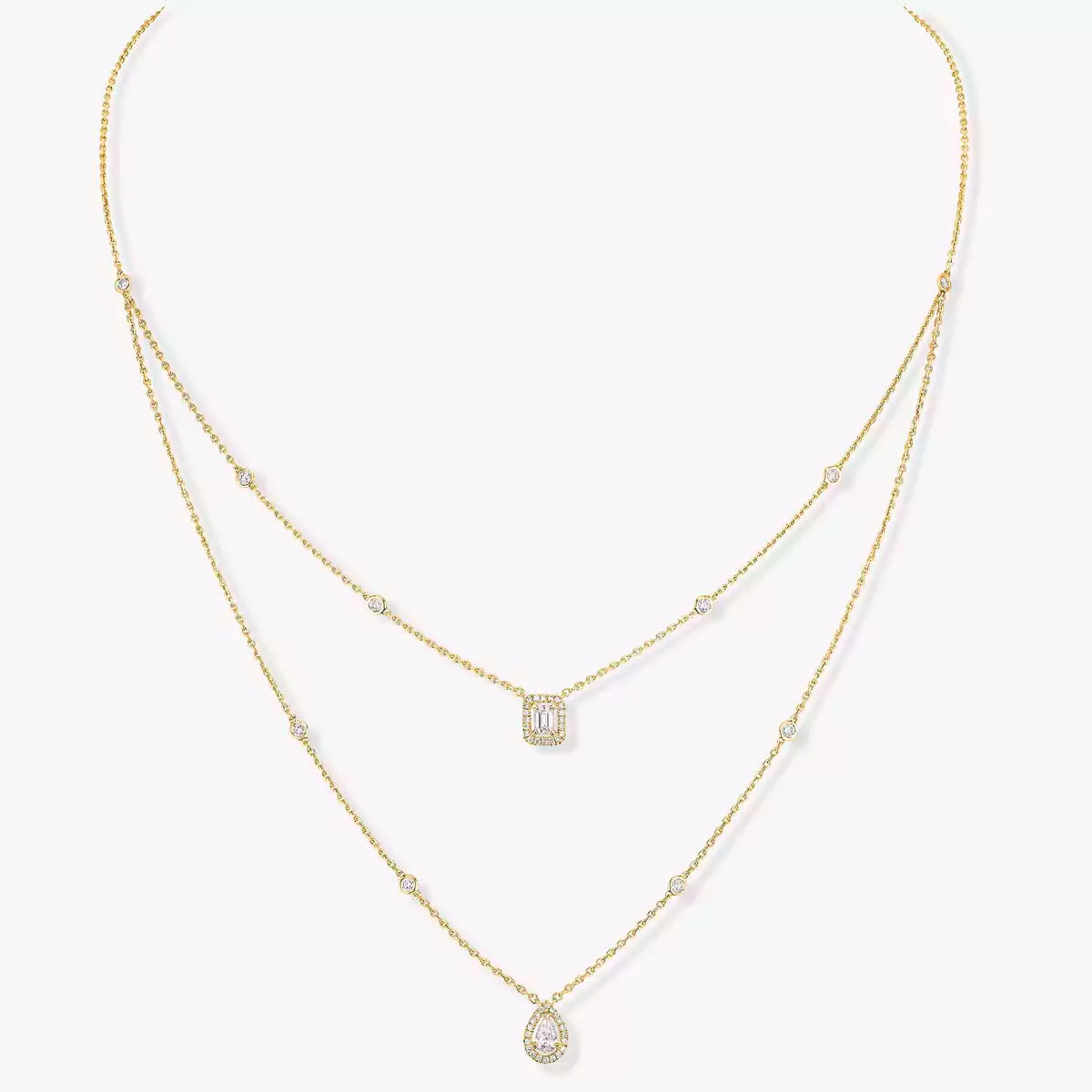 [Clover Jewelry]Diamond Necklace My Twin 2 Rows