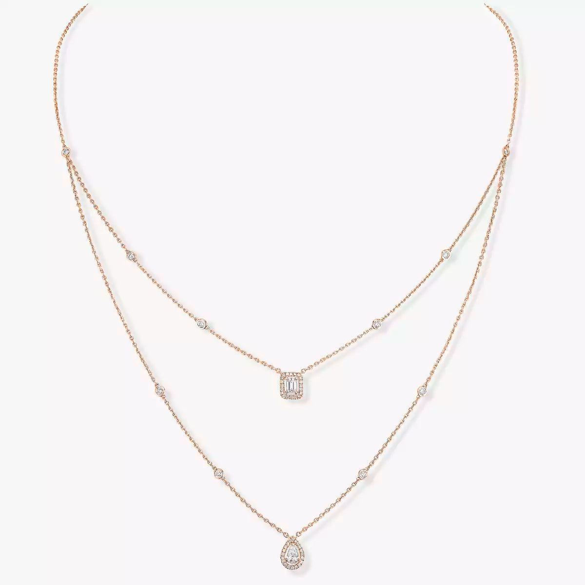 [Clover Jewelry]Diamond Necklace My Twin 2 Rows