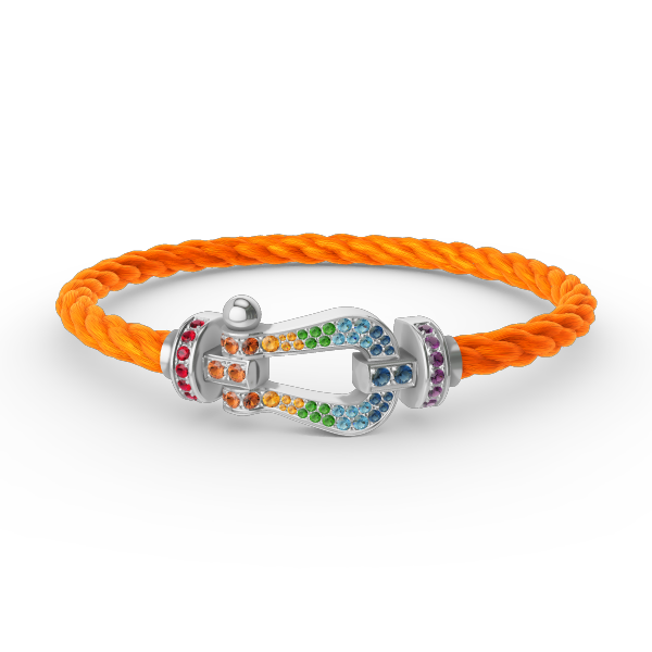 [Clover Jewelry]FORC LARGE HORSESHOE  COLORED DIAMOND BRACELET SILVER