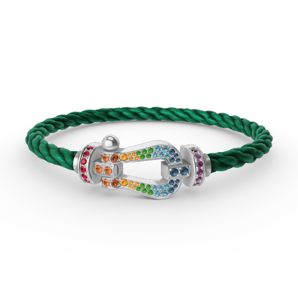 [Clover Jewelry]FORC LARGE HORSESHOE  COLORED DIAMOND BRACELET SILVER