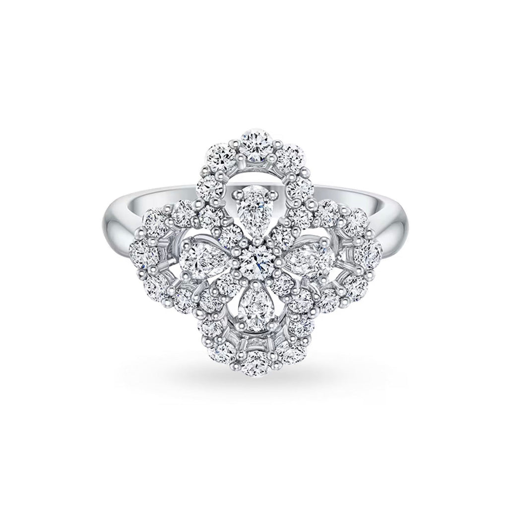 [Clover Jewelry]LOOP RING FULL MOTIF DIAMOND 16MM SILVE