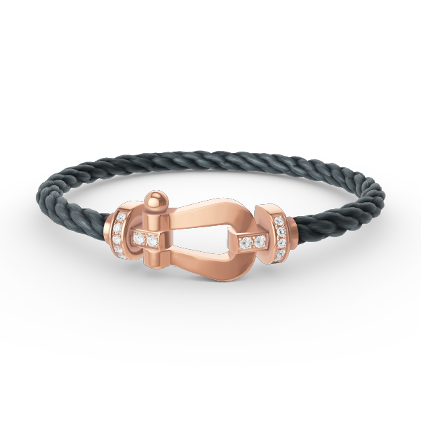 [Clover Jewelry]FORCE LARGE HORSESHOE HALF DIAMOND BRACELET ROSE GOLD