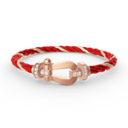 [Clover Jewelry]FORCE LARGE HORSESHOE HALF DIAMOND BRACELET ROSE GOLD