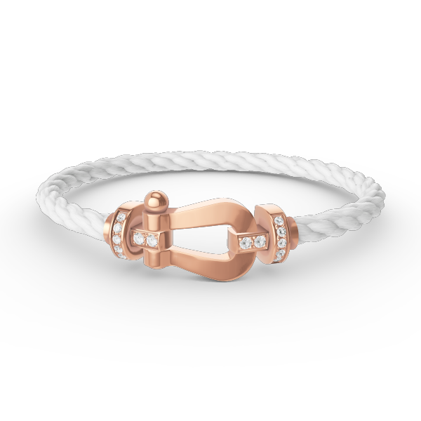 [Clover Jewelry]FORCE LARGE HORSESHOE HALF DIAMOND BRACELET ROSE GOLD
