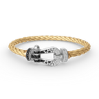 [Clover Jewelry]FORCE LARGE HORSESHOE BLACK WHITE DIAMOND BRACELET SILVER